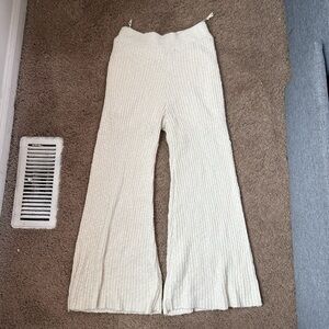 Wishlist Cream Ribbed Casual Pants